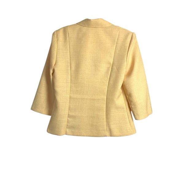 Courtnay Vintage Pale Yellow Office Top, Jacket, 3/4 Sleeves, Summer Weight - Picture 4 of 14